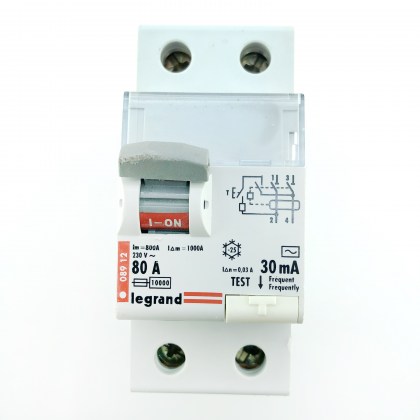 Legrand Tenby 08912 80A 80 Amp 30mA RCD 2 Double Pole Circuit Breaker Type AC